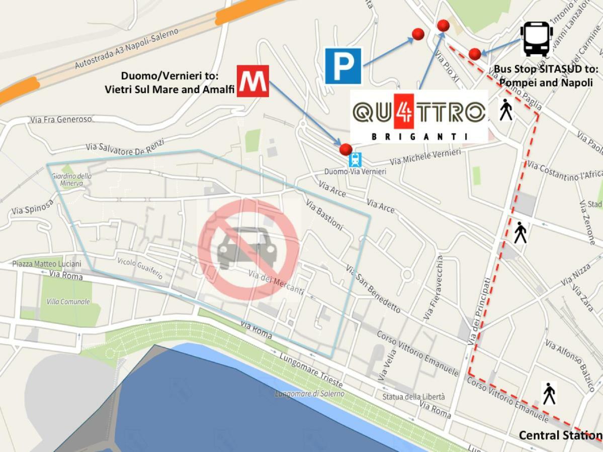 Quattro Briganti Panzió Salerno Kültér fotó